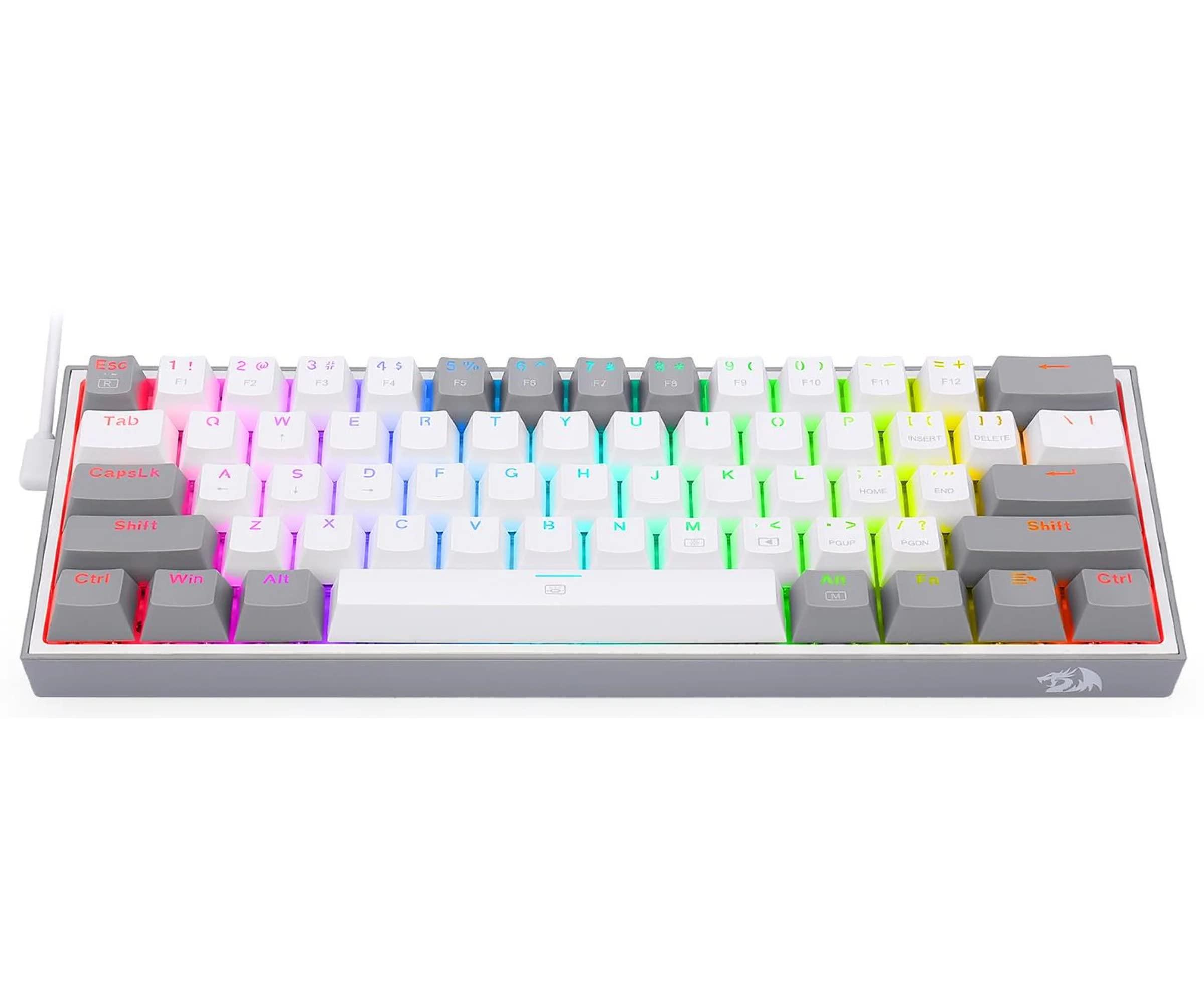 Redragon K617 Fizz 60% Mechanical Keyboard (White/Grey)
